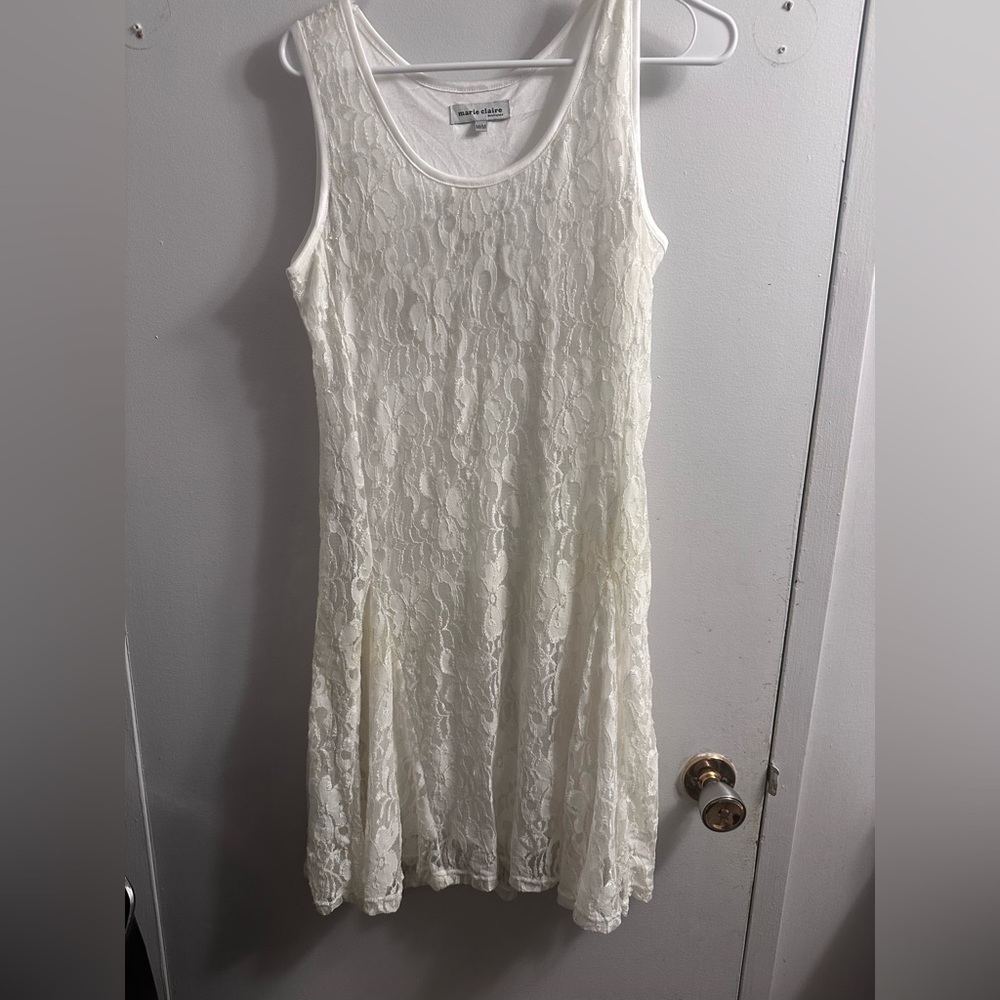 Chic Ivory Lace Mini Dress